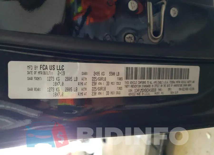 1C4PJMDX5KD416938 Photo# 13