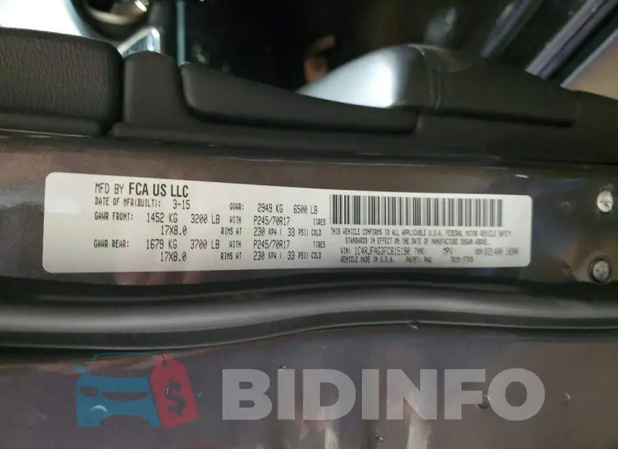 1C4RJFAG3FC815190 Photo# 14