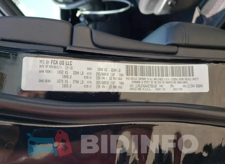 1C4RJFAG4HC756167 Photo# 14