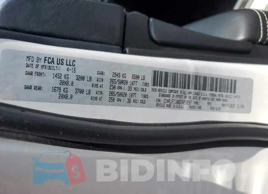 1C4RJFCG8GC421697 Photo# 14