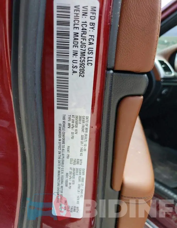 1C4RJFJG7MC592052 Photo# 13