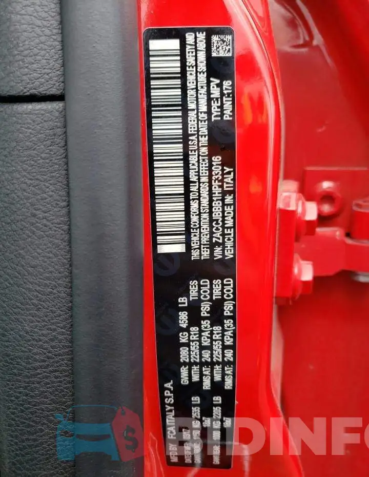 ZACCJBBB1HPF33016 Photo# 13