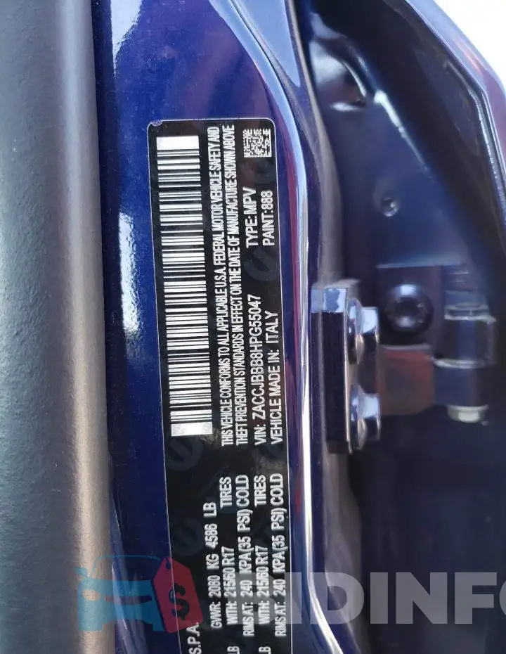 ZACCJBBB8HPG55047 Photo# 13