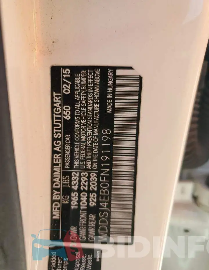 WDDSJ4EB0FN191198 Photo# 12