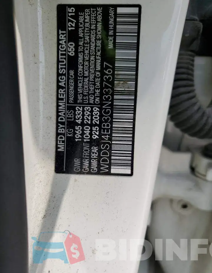 WDDSJ4EB3GN337367 Photo# 12