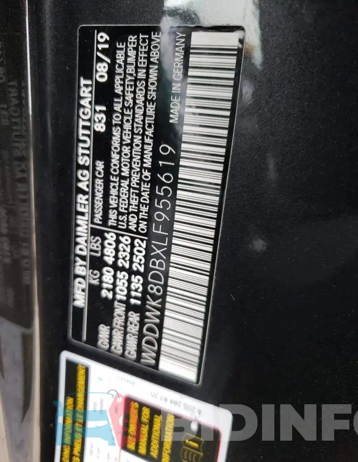WDDWK8DBXLF955619 Photo# 12