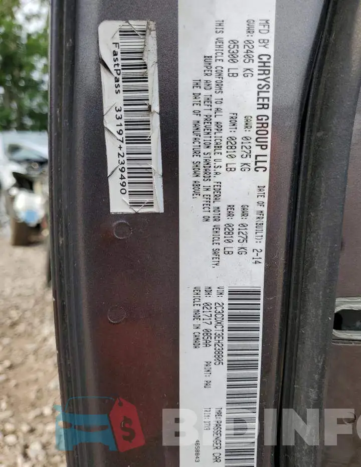 2C3CDXCT3EH238805 Photo# 12