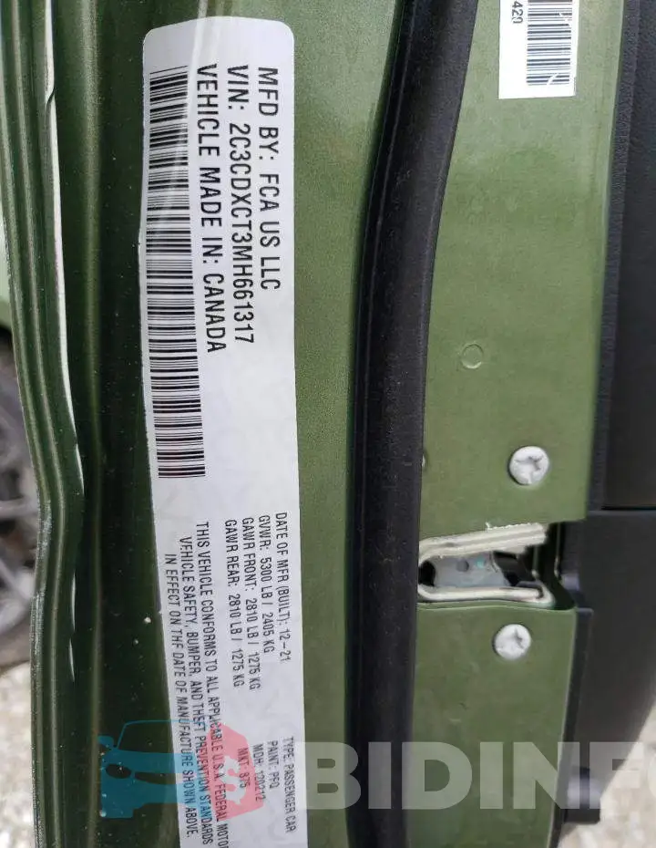 2C3CDXCT3MH661317 Photo# 12