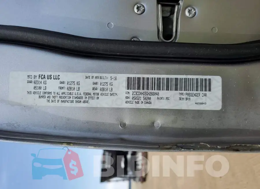 2C3CDXHG5GH266040 Photo# 12