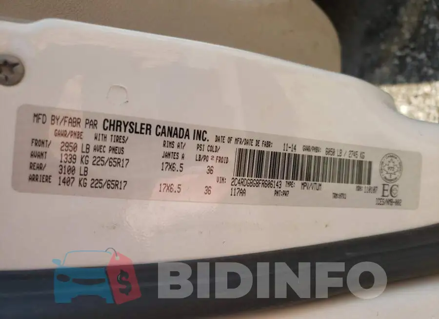 2C4RDGBG8FR606143 Photo# 14
