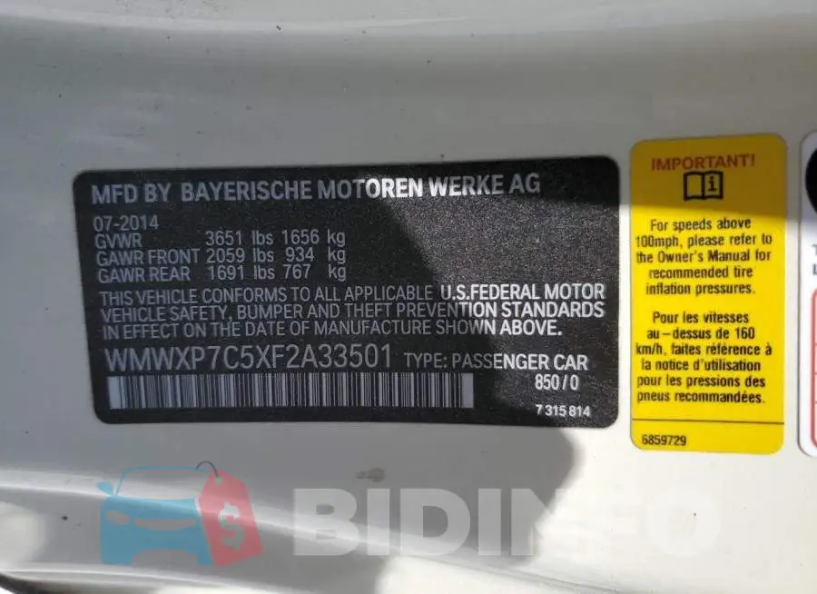 WMWXP7C5XF2A33501 Photo# 12