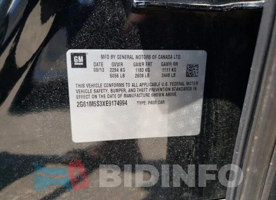 2G61M5S3XE9174994 Photo# 12
