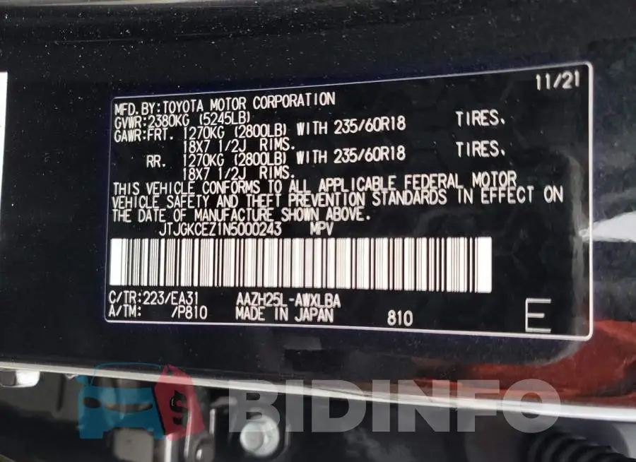 JTJGKCEZ1N5000243 Photo# 13
