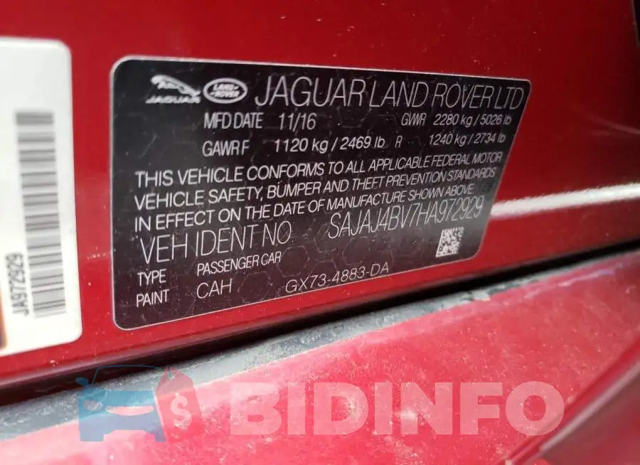 SAJAJ4BV7HA972929 Photo# 12