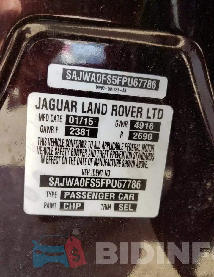 SAJWA0FS5FPU67786 Photo# 12