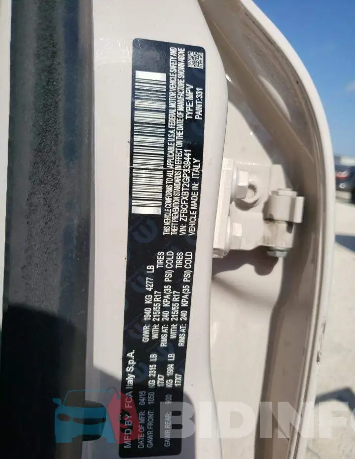 ZFBCFXBT2GP339441 Photo# 12