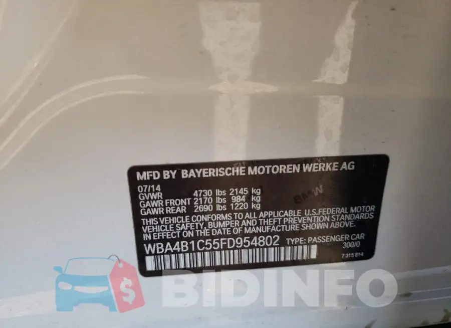 WBA4B1C55FD954802 Photo# 13