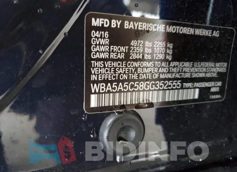 WBA5A5C58GG352555 Photo# 12