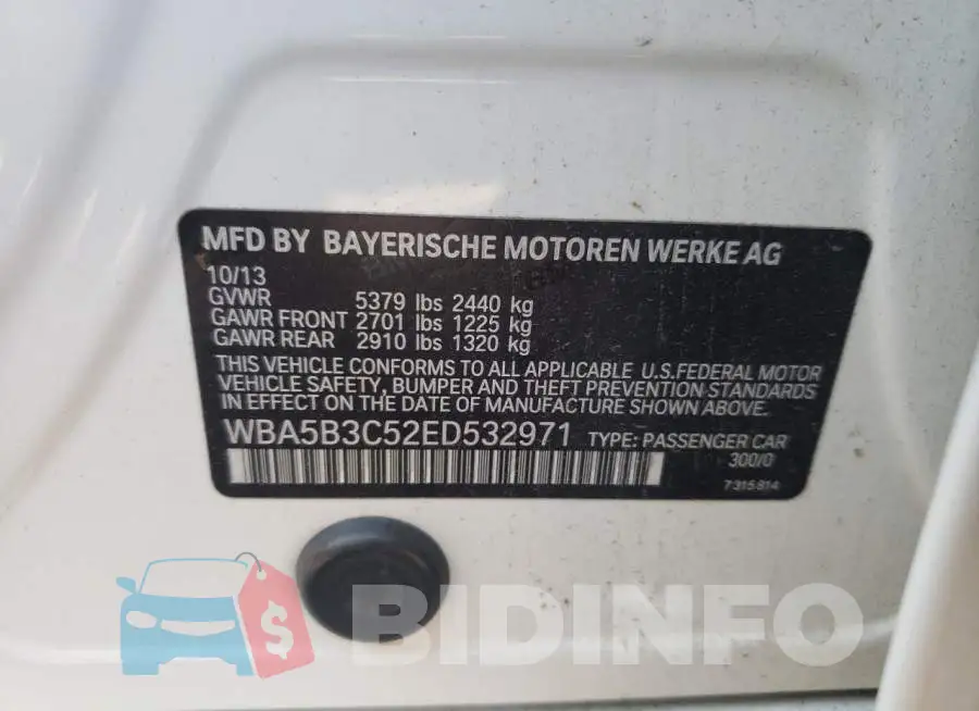 WBA5B3C52ED532971 Photo# 12