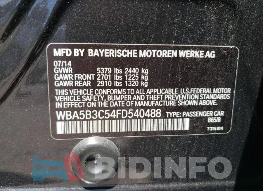 WBA5B3C54FD540488 Photo# 12