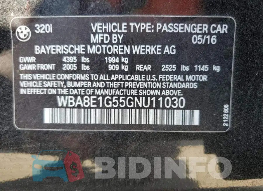 WBA8E1G55GNU11030 Photo# 12