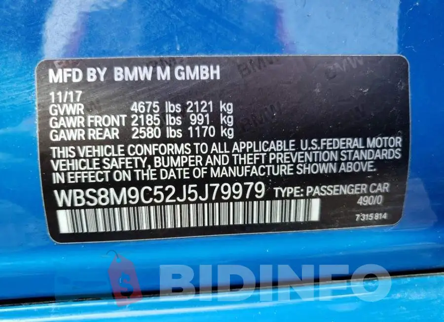 WBS8M9C52J5J79979 Photo# 12