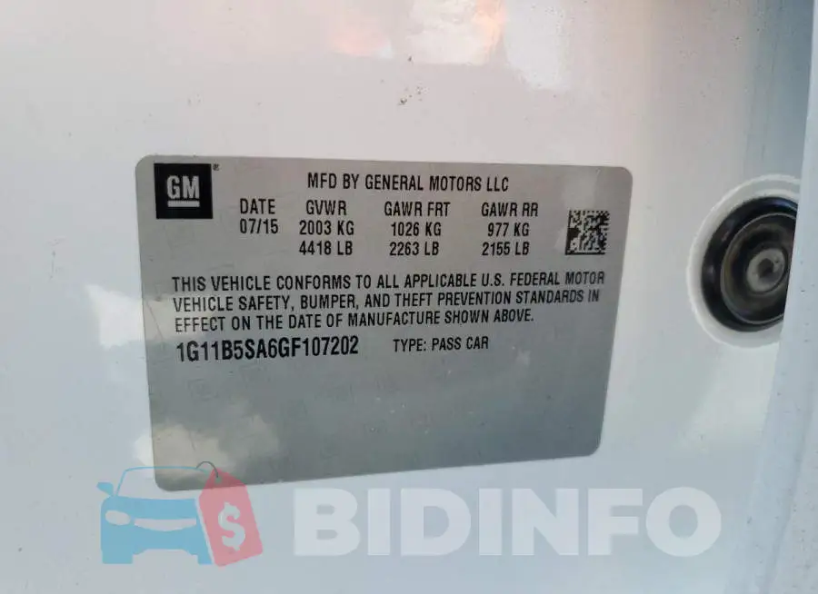 1G11B5SA6GF107202 Photo# 13