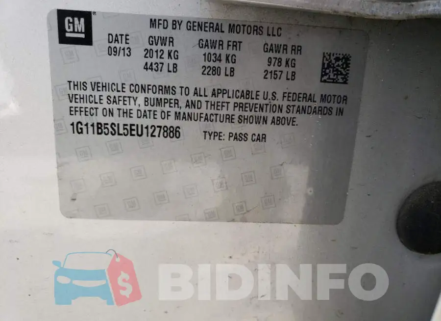 1G11B5SL5EU127886 Photo# 12