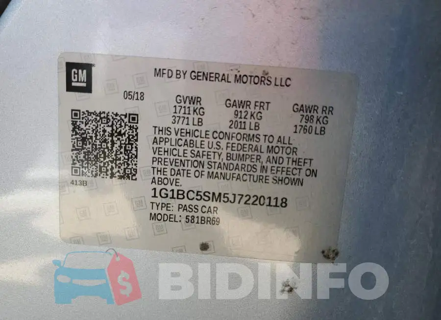 1G1BC5SM5J7220118 Photo# 12