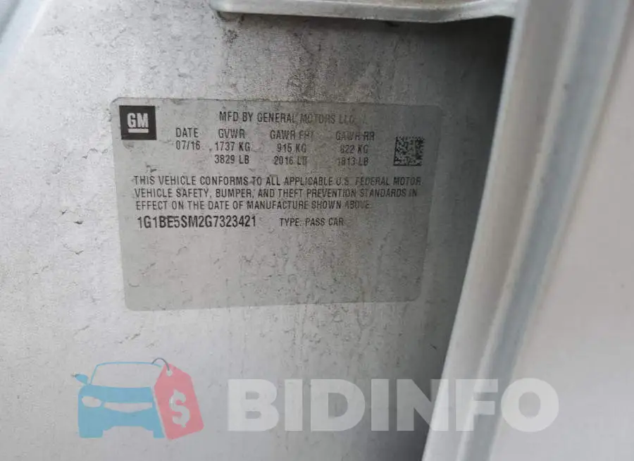1G1BE5SM2G7323421 Photo# 12