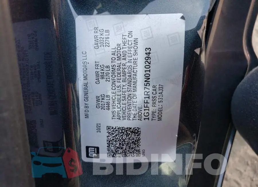 1G1FF1R75N0102943 Photo# 13