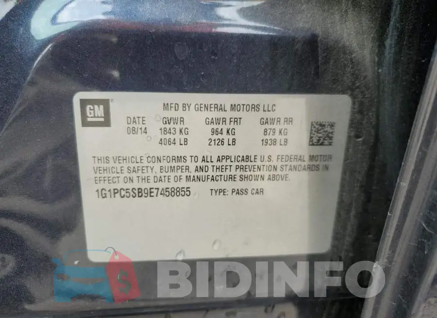 1G1PC5SB9E7458855 Photo# 12