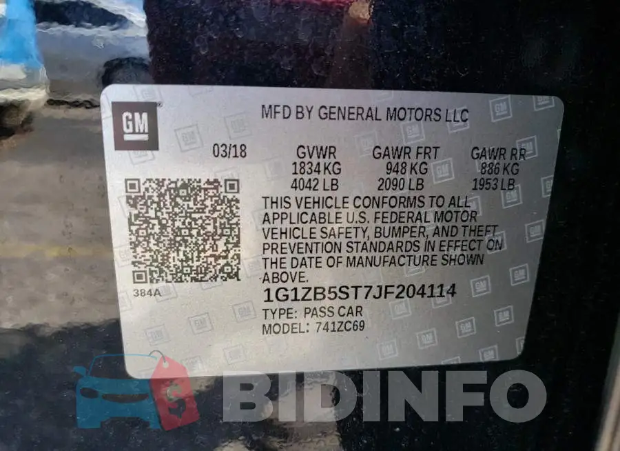 1G1ZB5ST7JF204114 Photo# 10
