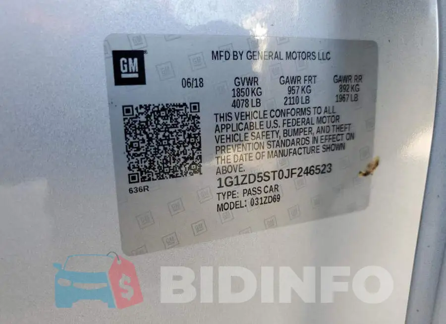 1G1ZD5ST0JF246523 Photo# 12