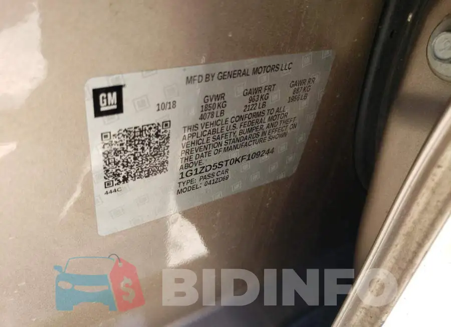 1G1ZD5ST0KF109244 Photo# 12