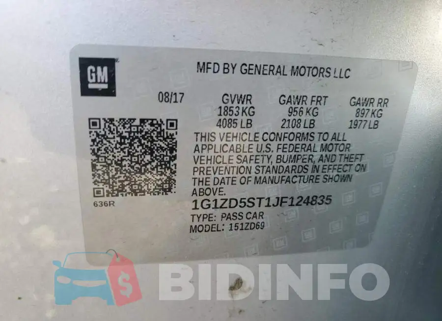 1G1ZD5ST1JF124835 Photo# 12
