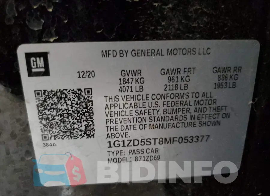 1G1ZD5ST8MF053377 Photo# 12