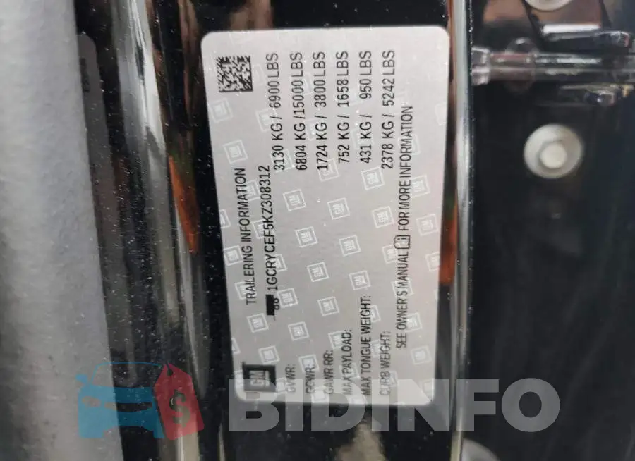 1GCRYCEF5KZ308312 Photo# 12
