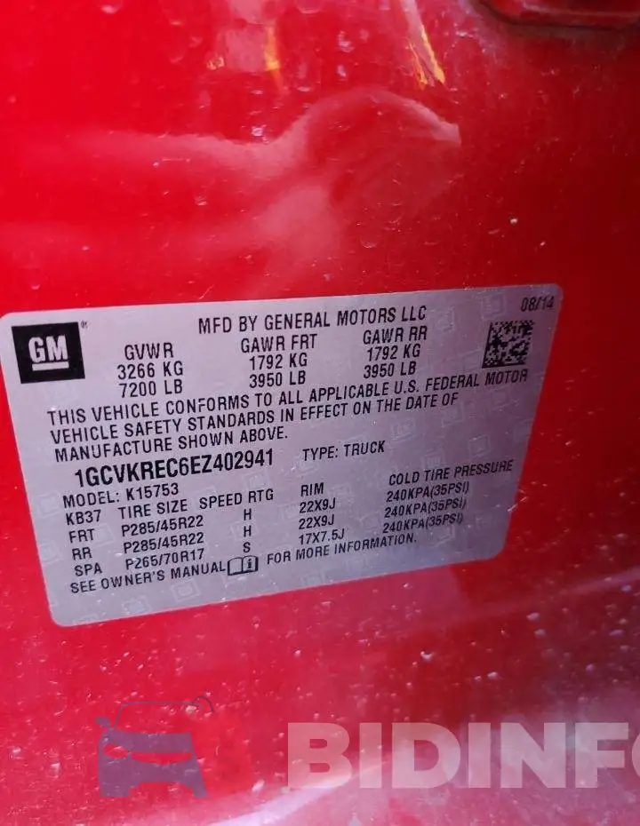 1GCVKREC6EZ402941 Photo# 12
