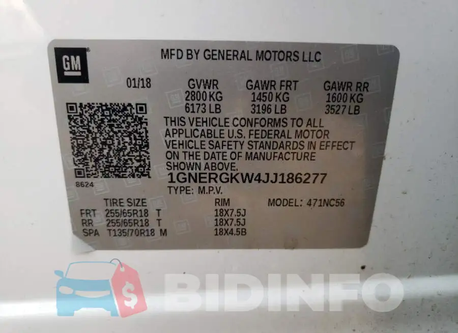 1GNERGKW4JJ186277 Photo# 13