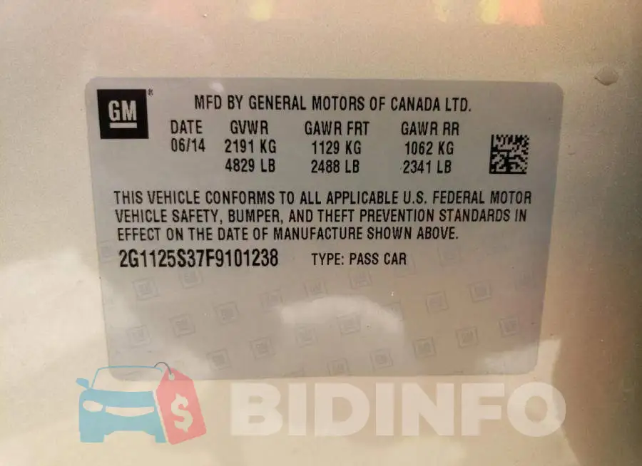 2G1125S37F9101238 Photo# 12