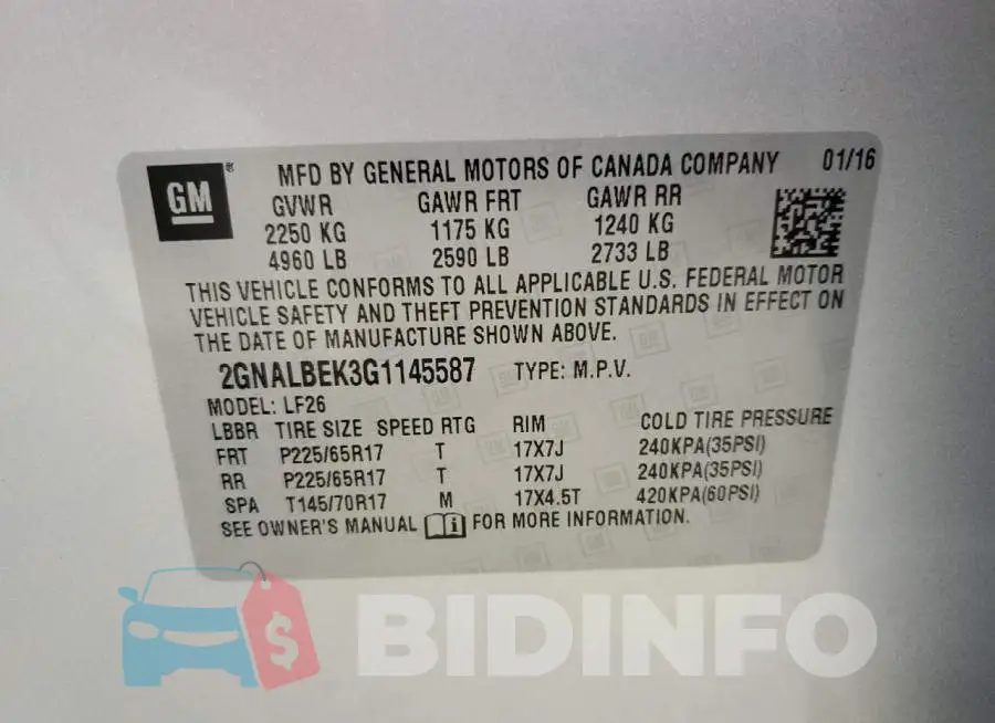2GNALBEK3G1145587 Photo# 13