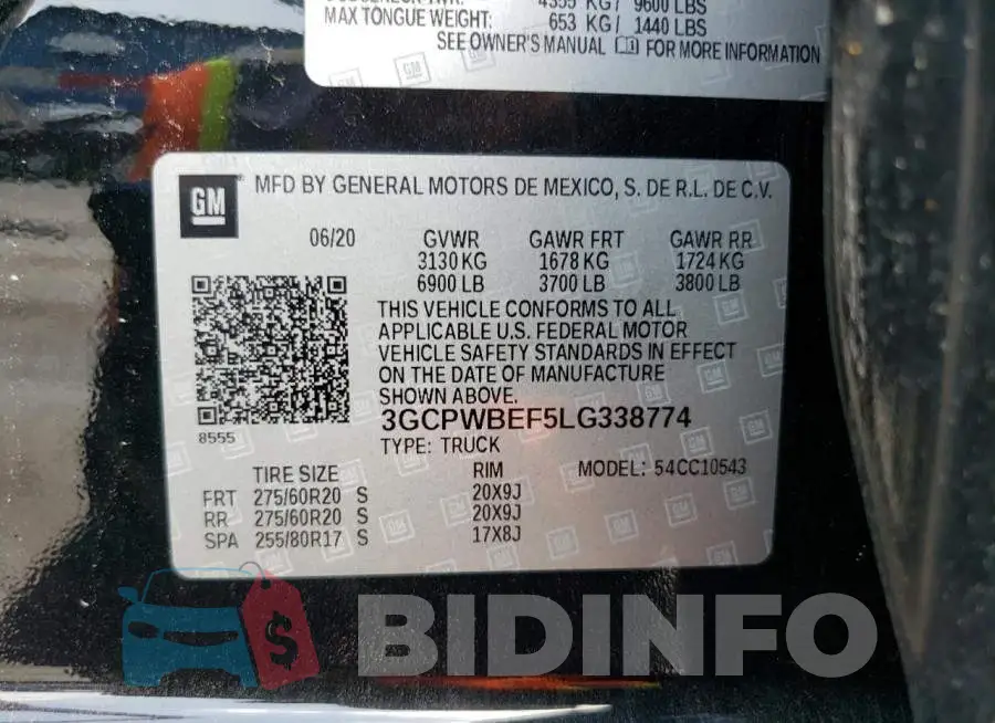 3GCPWBEF5LG338774 Photo# 12