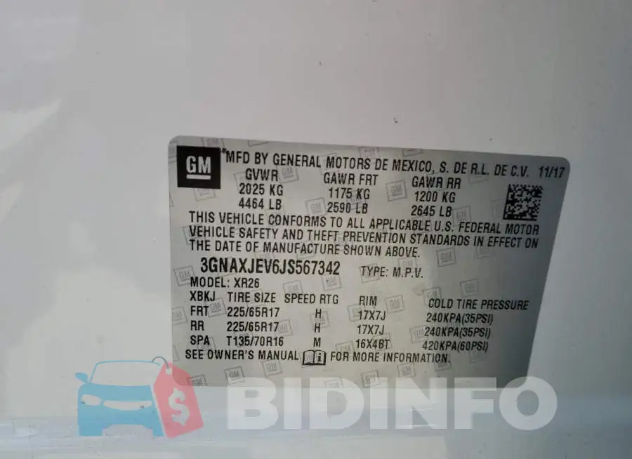 3GNAXJEV6JS567342 Photo# 13