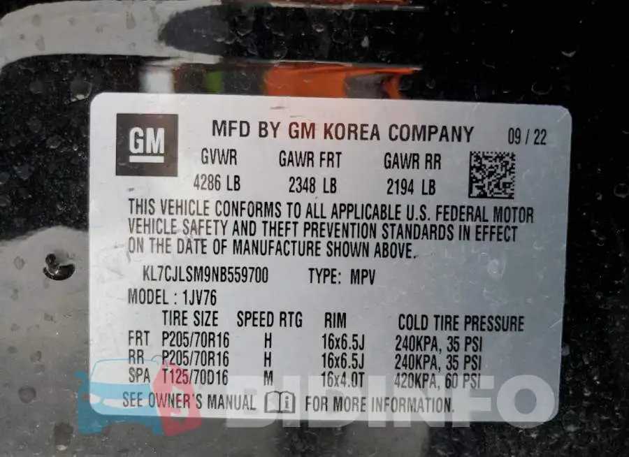 KL7CJLSM9NB559700 Photo# 12