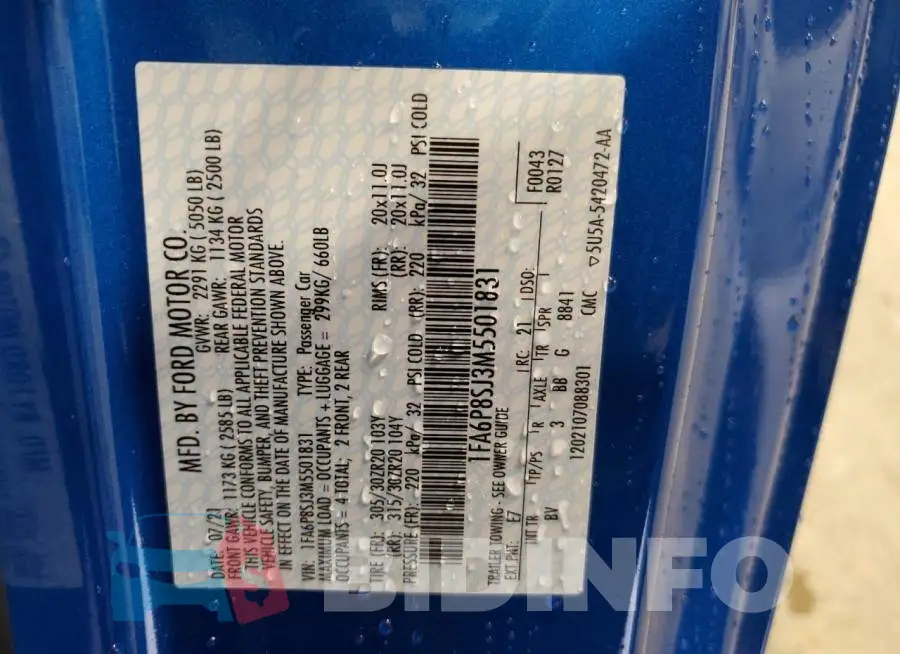 1FA6P8SJ3M5501831 Photo# 13