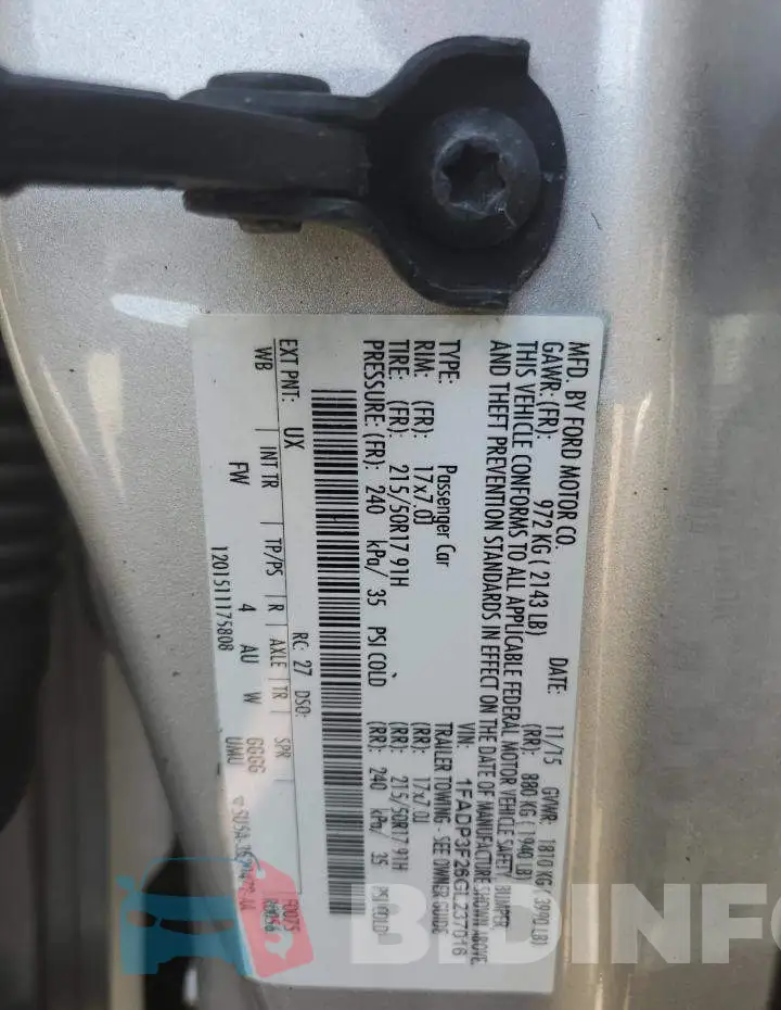 1FADP3F26GL237016 Photo# 13