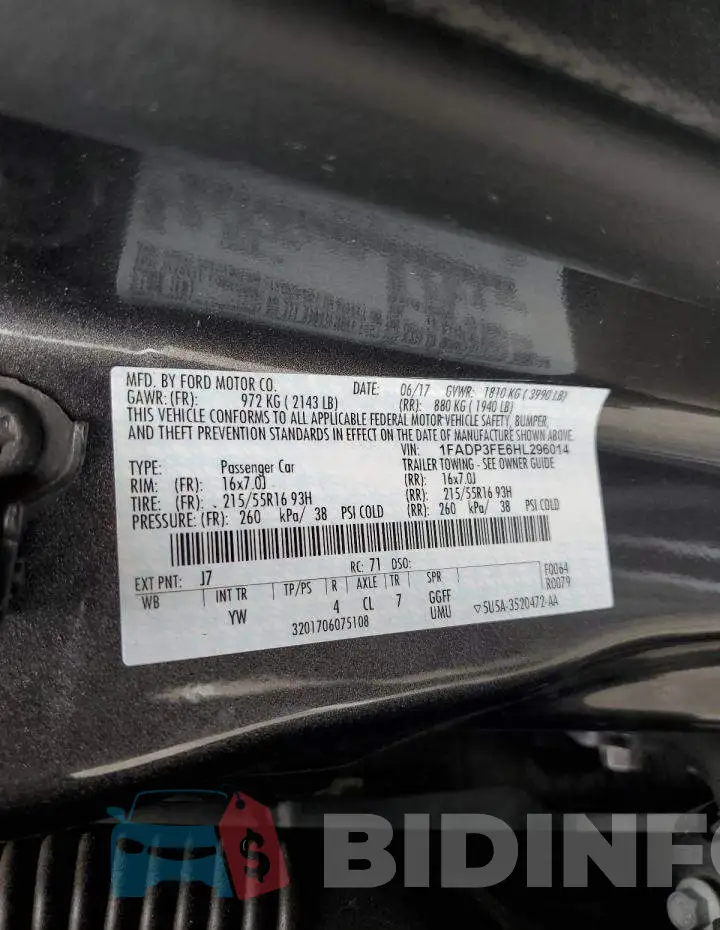 1FADP3FE6HL296014 Photo# 12