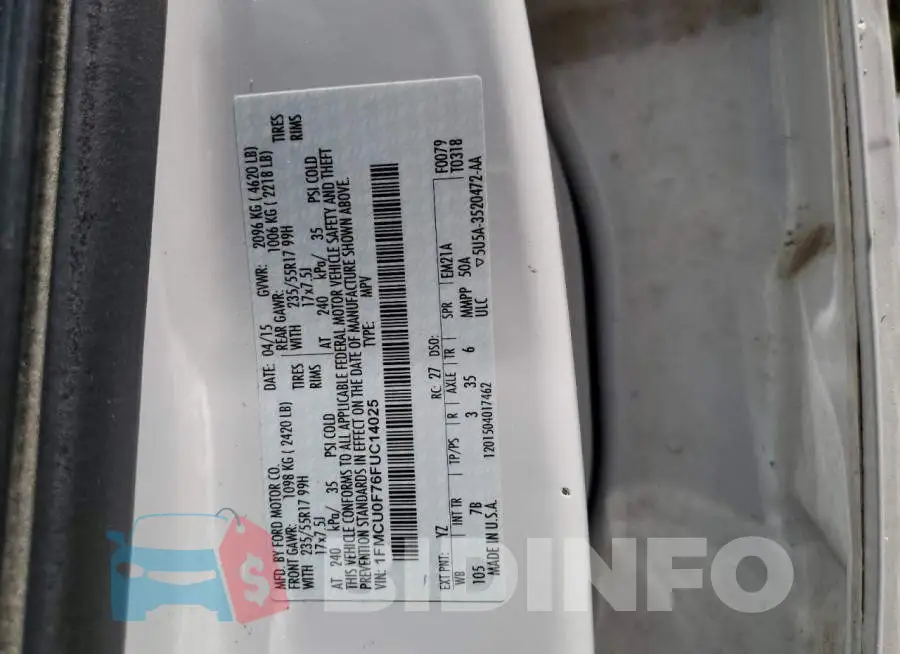 1FMCU0F76FUC14025 Photo# 13