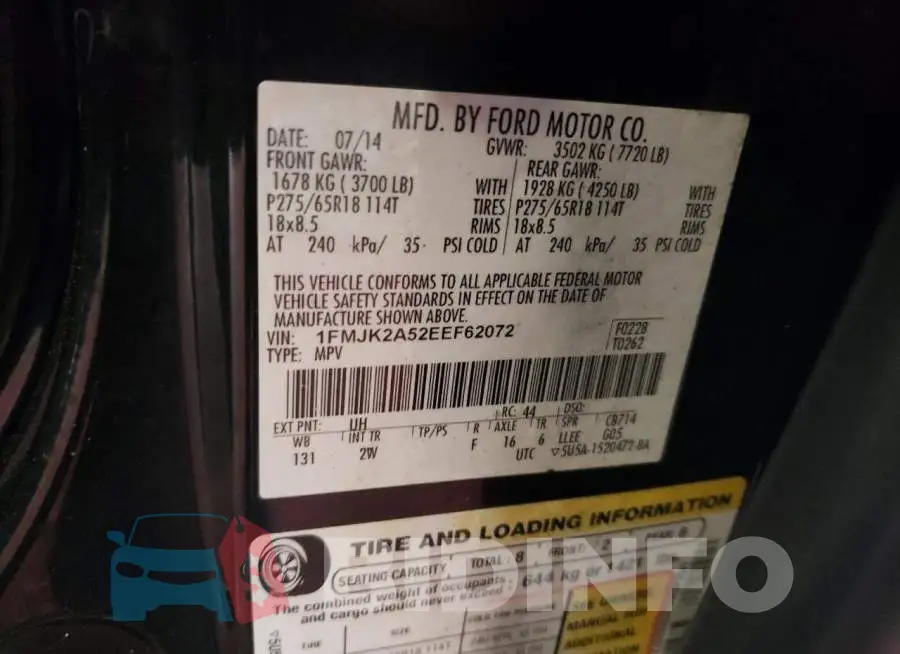 1FMJK2A52EEF62072 Photo# 13